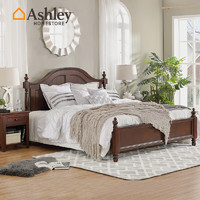 历史低价：Ashley 爱室丽 B5401 美式乡村床棕色现代实木床 1.5米双人床