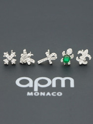 apm MONACO AE10731XKG 海龟蜜蜂组合耳钉 5个装