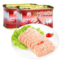 京东PLUS会员：长城 优质香辣 午餐肉罐头 198g*2罐 *4件