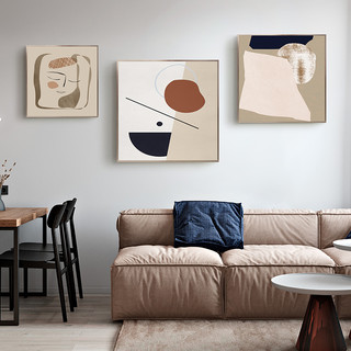 米色之墙  北欧风格客厅装饰画莫兰迪色抽象壁画墙沙发后面的挂画