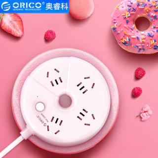 奥睿科（ORICO）甜甜圈插线板/插座/排插家用创意多功能带USB接线板总控开关ODR-4A *3件