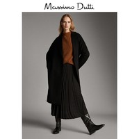 Massimo Dutti 新款 女装 女式黑色百褶时尚半身裙 05206603800