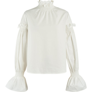 dzzit地素 2020春专柜新款白色优雅荷叶袖花边衬衫女3C1D5081B