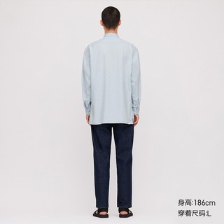 UNIQLO 优衣库 男士立领牛仔衬衫427324 水蓝色 S