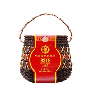 中茶 8218绳箩礼袋装 二级窖藏广西梧州六堡黑茶 500g