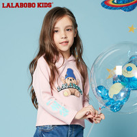 LALABOBOKIDS 秋季新品短款连帽套头衫儿童卫衣|L02C-KNTS36 *3件