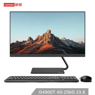 联想(Lenovo)AIO逸 微边框高色域一体机台式电脑23.8英寸(G4900T 4G 256G SSD无线键鼠）黑