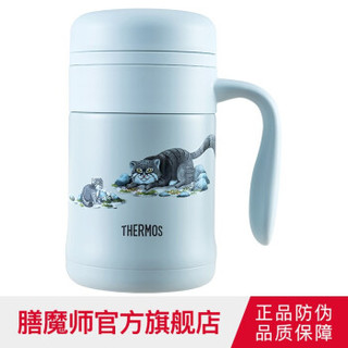 膳魔师（THERMOS）圣诞保温杯不锈钢马克杯商务办公情侣杯咖啡杯水杯 370ml TCMG-370 环保系列-兔狲