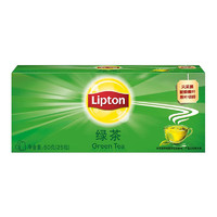 立顿Lipton 绿茶 茶叶 冲饮袋泡茶包2g*25包 办公室下午茶