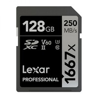 雷克沙（Lexar）128GB 高速SD存储卡U3 V60内存卡读250MB/s 写90MB/s（黑色）