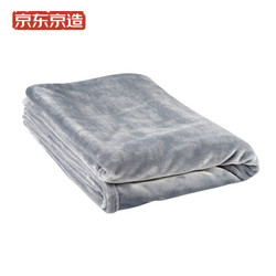 京造 法兰绒毯子 超柔毛毯 午睡空调毯 加厚床单 180x200cm 高级灰