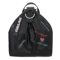 PINKO 品高 GUERNICA系列女士印花燕子搭扣双肩包1P21BYY5F9-Z99 黑色大包