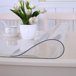 餐桌布软玻璃桌垫茶几垫防水透明加厚PVC水晶板 可定制纯色透明 厚度2mm *3件