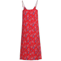 ochirly欧时力夏装印花V领中长仙女裙吊带碎花连衣裙1GZ2089200 S 红色