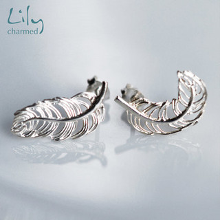 Lily charmed 925银 银色羽毛耳钉