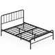 宜眠坊(ESF)床 简欧铁艺床 双人床1.5米 单人床 出租房公寓铁架床 (不含床垫) EC100黑色