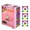 DOUYU.COM 斗鱼 机甲机箱 粉色 游戏机箱（标配3把RGB风扇）