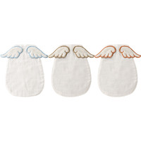 3件组|Minizone儿童宝宝纯棉可爱天使造型4层纱布汗巾垫背巾0-3岁