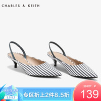 CHARLES＆KEITH CK1-60900080-2 女士条纹尖头浅口中跟鞋 *2件