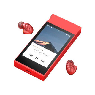 FiiO 飞傲 M7 音频播放器 红色 +F9 耳机 可换线 绕耳式 红色 套装