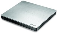 LG 电子 8X USB 2.0 多用、超轻薄便携 DVD 刻录机外置硬盘，支持 PC 和 Mac M-DISC，银色（gp60ns50）