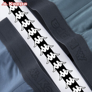 Kappa 卡帕 男士莫代尔中腰平角青少年内裤套装KP9K19 3条装(黑色XXL+灰绿XXL+烟雾蓝XXL)
