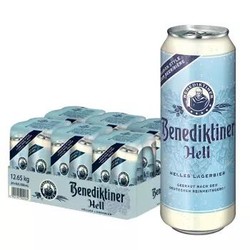 百帝王（Benediktiner）拉格啤酒500ml*24听整箱装 德国原装进口 修道院经典 *3件