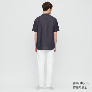 男装 麻棉立领衬衫(短袖) 425104 优衣库UNIQLO