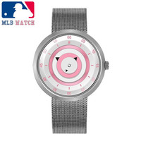 美职棒（MLB）个性手表 男女同款时尚腕表 创意潮流概念男表 情侣对表MLB-NY002-6/粉色单表