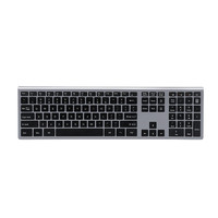 BUBM 无线键盘 办公静音键盘 超薄便携笔记本电脑键盘 金属灰+黑