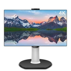 PHILIPS 飞利浦 31.5英寸 4K Type-C90W反向充电 HDR技术 旋转升降 智能感应 电脑显示器 显示屏 329P1RN