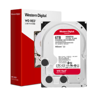Western Digital 西部数据 红盘系列 3.5英寸NAS硬盘 6TB 256MB(5400rpm、SMR)WD60EFAX