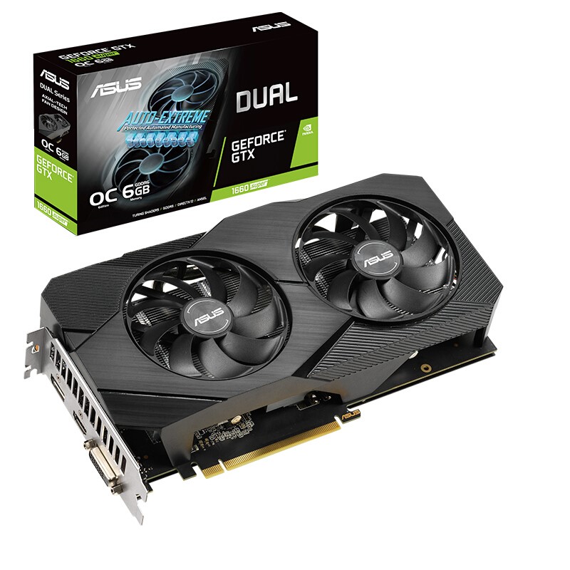 asus 华硕 电竞特工 dual-geforce gtx 1660 super-o6g-evo 显卡 6gb