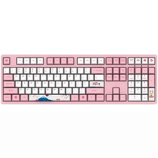 Akko 3108 V2机械键盘 世界巡回东京樱花键盘 游戏键盘 女性 电竞 全尺寸 吃鸡 笔记本键盘 粉色 紫轴 自营