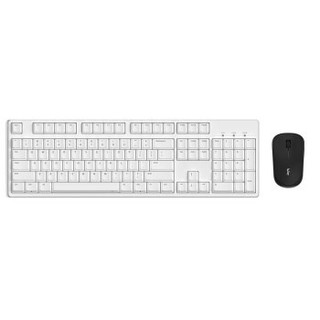 ikbc C104 键鼠套装 有线键鼠套装 办公键鼠套装 W2无线鼠标 电脑键盘 笔记本键盘 白色 茶轴