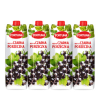 富尔图娜 波兰原装进 口菠萝汁黑加仑果汁组合 1L*4瓶