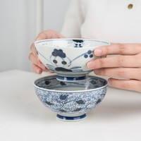 波佐见 Hasami 染付纹系列 陶瓷碗 五件套