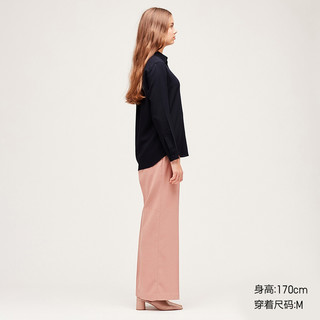 UNIQLO 优衣库 女士翻领花式衬衫424642 藏青色 S