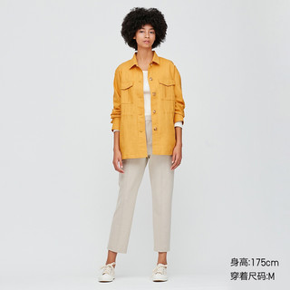UNIQLO 优衣库 427065 女士麻棉衬衫式夹克