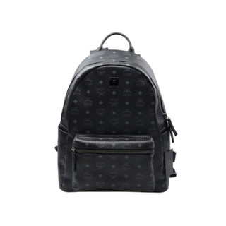 MCM Stark 系列中性LOGO印花中号双肩背包 MMK6SVE28BK001 黑色