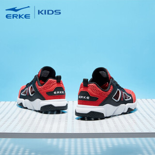 鸿星尔克（ERKE）儿童运动鞋男童鞋大童框子鞋跑鞋 63118203057 正黑/大学红 33码