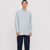 UNIQLO 优衣库 男士立领牛仔衬衫427324 水蓝色 S