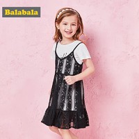 巴拉巴拉童装女童套装小童宝宝儿童两件套夏装新款T恤蕾丝裙