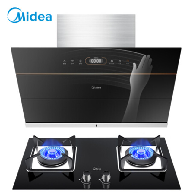 京东PLUS会员、历史低价：Midea 美的 J62+Q39-T 烟灶套装