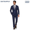 Suitsupply- Lazio蓝色羊毛丝麻混纺格纹商务休闲男西装套装