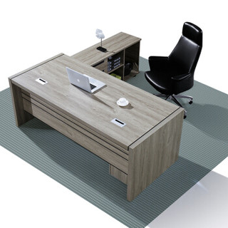 金海马（kinhom）商务系列 老板桌 办公桌椅 经理主管桌 总裁桌 金贝色 1.8米 7602-9718