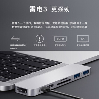 HyperDrive MacBook Pro Air转换器type-c扩展坞苹果电脑笔记本配件usb c hub拓展坞雷电3转接头hdmi读卡器