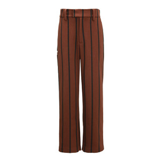 设计师品牌 XIMONLEE 棕榈条纹兜袋设计宽松阔腿裤 L