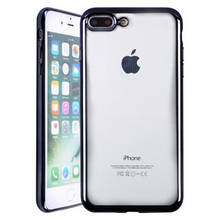 伟吉(WEIJI)iPhone 7/8 Plus手机壳 苹果7/8Plus手机保护套全包防摔电镀透明PC材质耐磨 硬壳新潮男女款 黑边