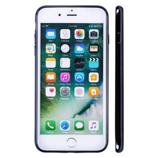 伟吉(WEIJI)iPhone 7/8 Plus手机壳 苹果7/8Plus手机保护套全包防摔电镀透明PC材质耐磨 硬壳新潮男女款 黑边